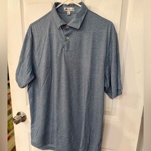 Peter Millar Heathered Blue Polo Shirt Large